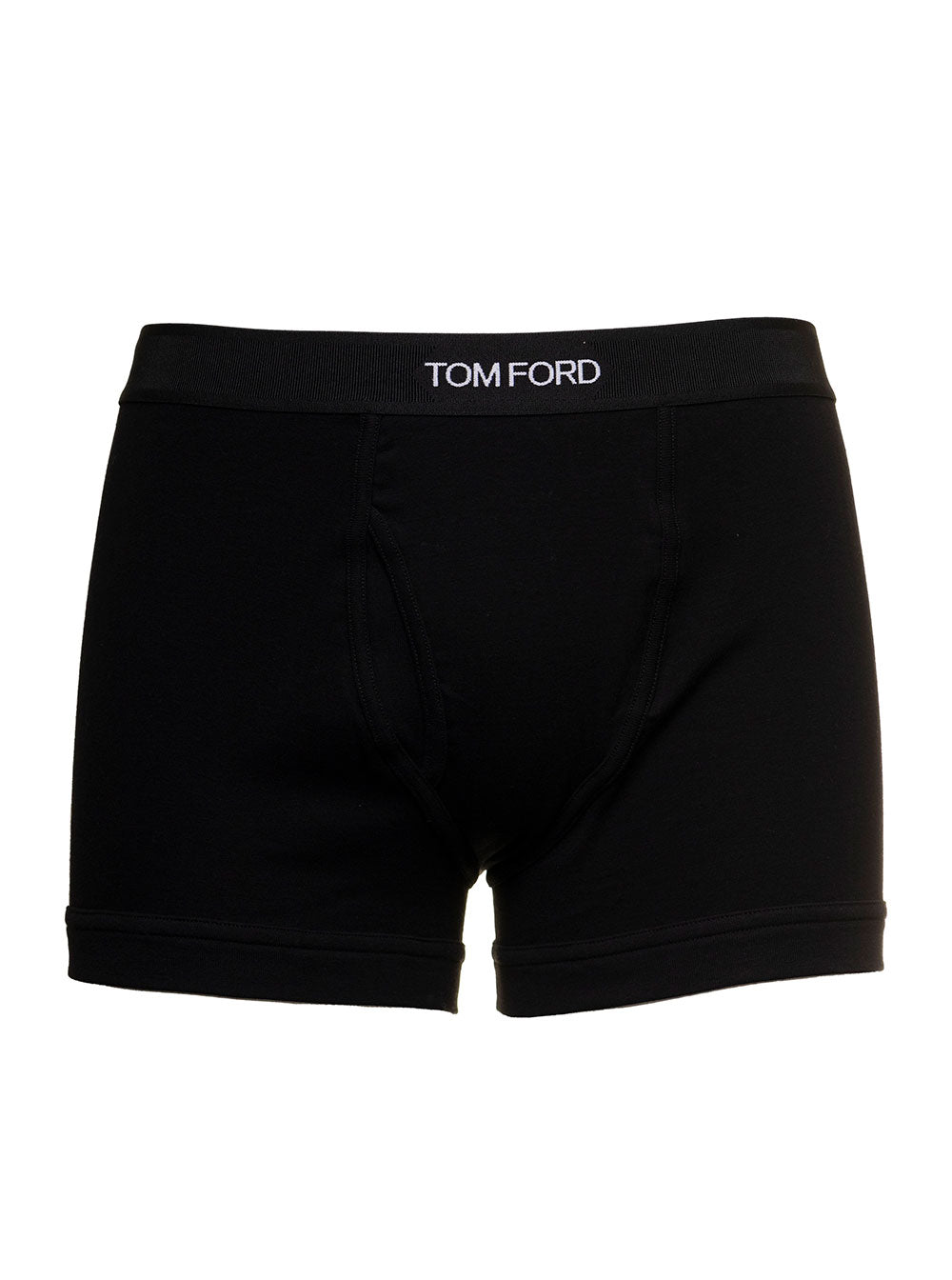 Black Cotton Boxer with Logo Elastane Underwear