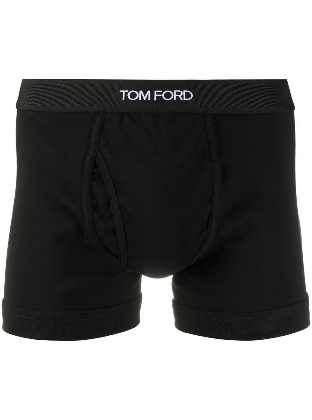 Black Cotton Boxer with Logo Elastane Underwear