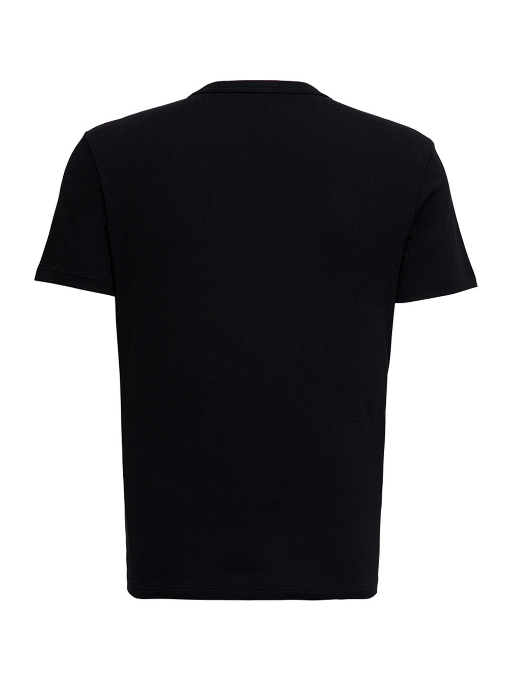 Black Crewneck T-Shirt in Cotton Man Elastane Tshirts And Polo Shirts