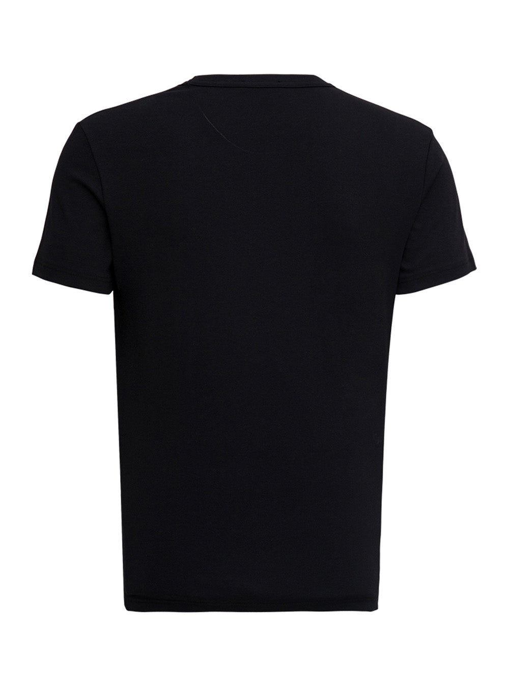 Black Stretch Cotton V-Neck T-Shirt Elastane Tshirts And Polo Shirts