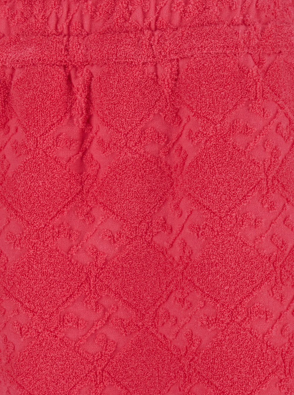 Terry Pink Shorts with Elastic Waist and All-Over Logo Embroidery in Cotton Blend Stretch Woman Nylon Elastane Bermuda
