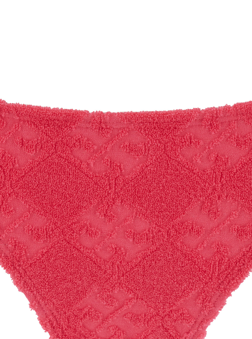 Terry Pink Bikini Bottoms with All-Over Logo Embroidery in Cotton Blend Stretch Woman Nylon Elastane Underwear