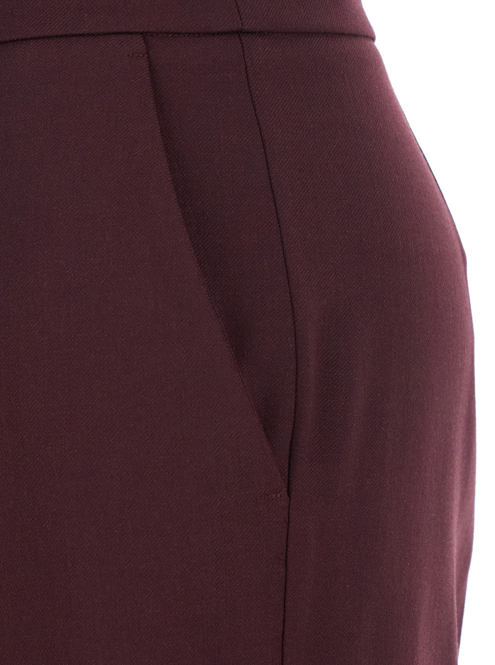 Violet Pants with Concealed Front Closure and Logo Plaque on the Rear in Wool Blend Stretch Woman Trousers