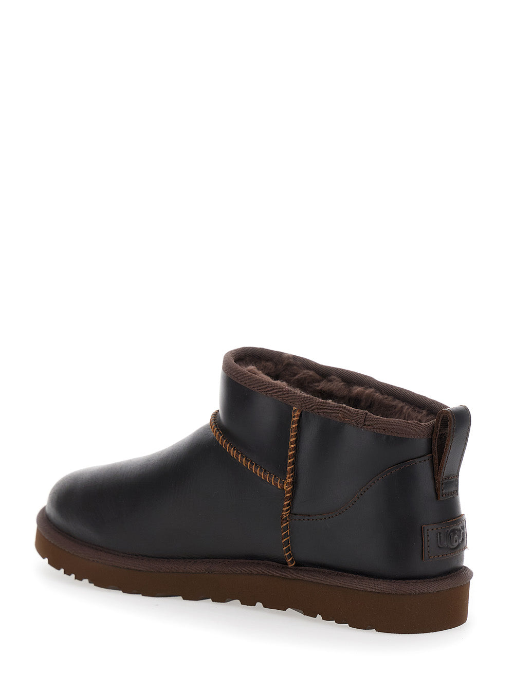 Classic Ultra Mini Brown Boots in Leather Man Ankle