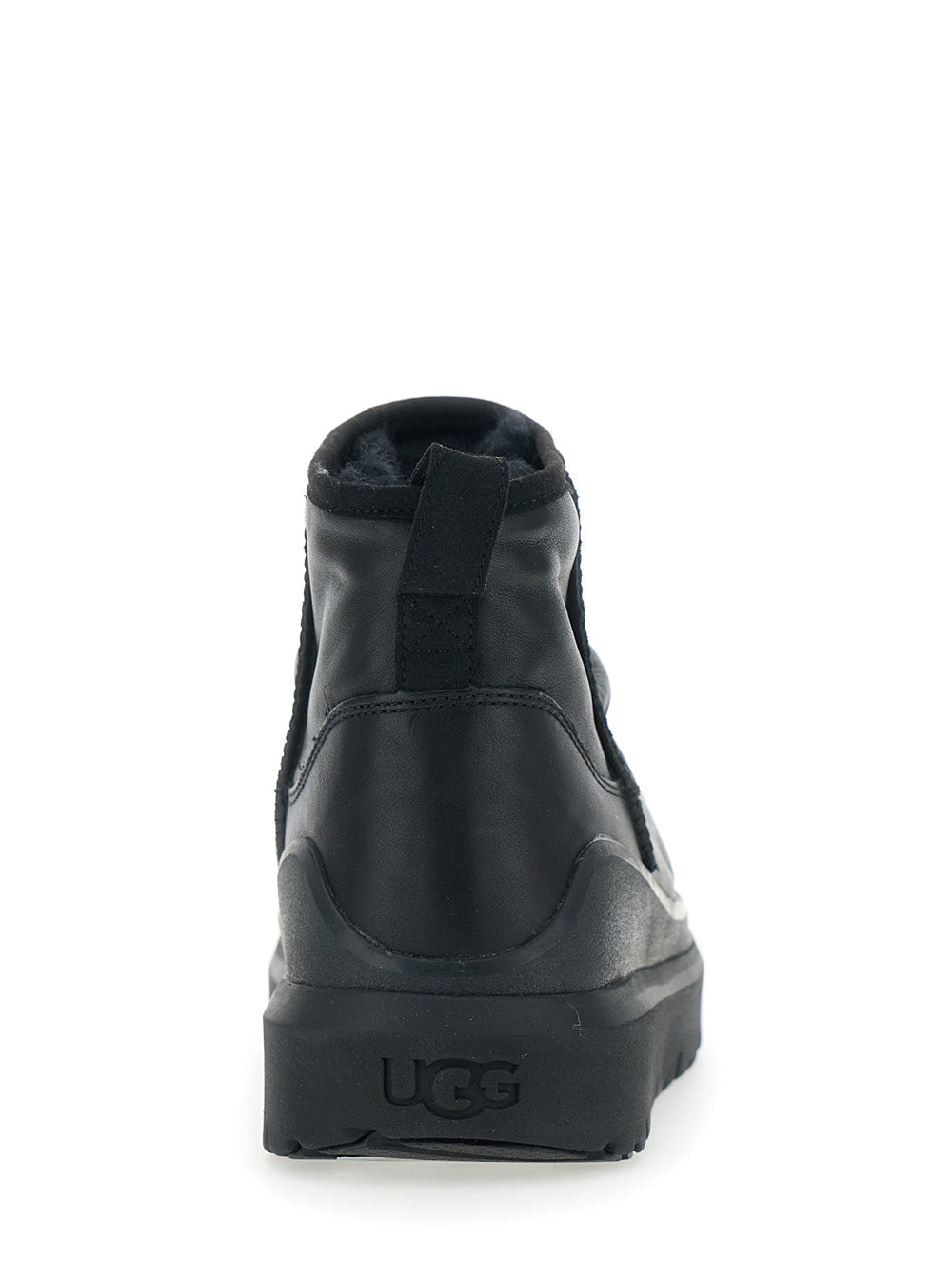 Heritage Utility Black Ankle Boots with Ruffle Detail in Leather Man Textile Synthetic