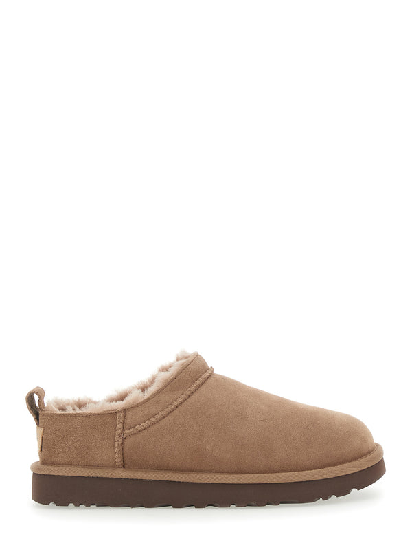 Classic Micro Beige Ankle Boots Leather