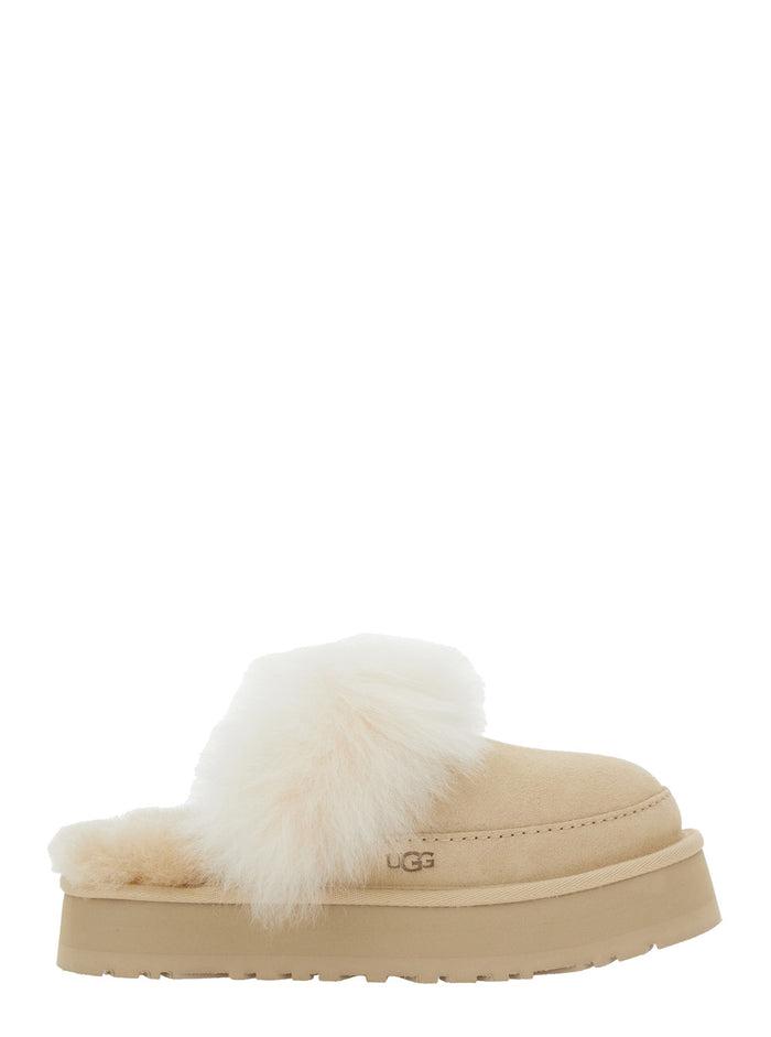 Chalet Beige Ankle Boots With Fur Design Suede Woman Leather Other Flat Shoes
