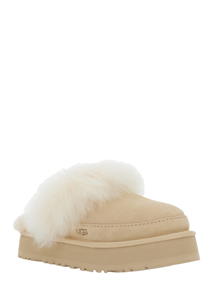Chalet Beige Ankle Boots With Fur Design Suede Woman Leather Other Flat Shoes