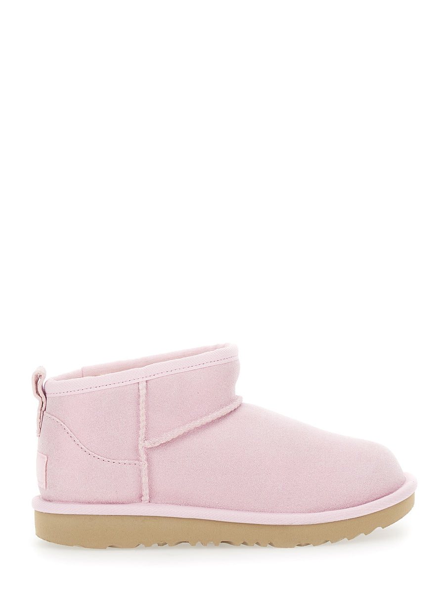 Classic Ultra Mini Pink Ankle Boots Leather