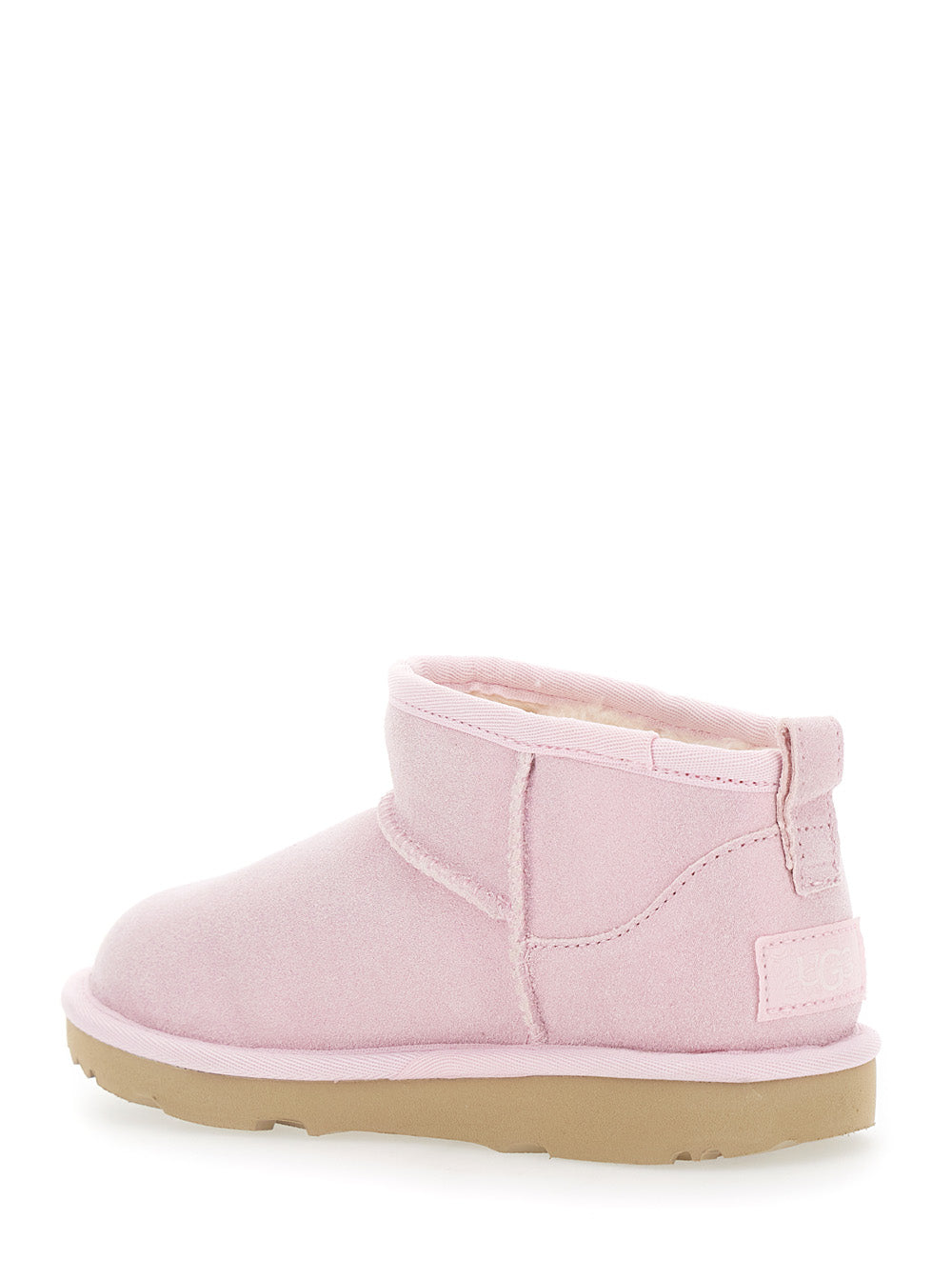 Classic Ultra Mini Pink Ankle Boots With Shearling Lining Leather Girl