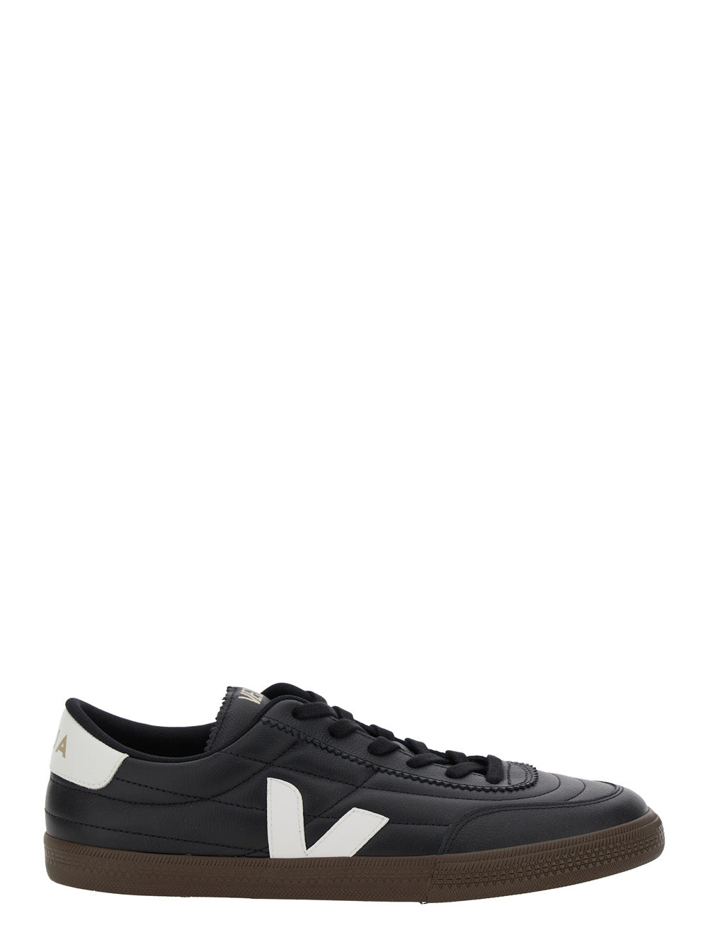 Panenka Black Sneaker With Logo On The Side And Contrasting Heel Leather Unisex