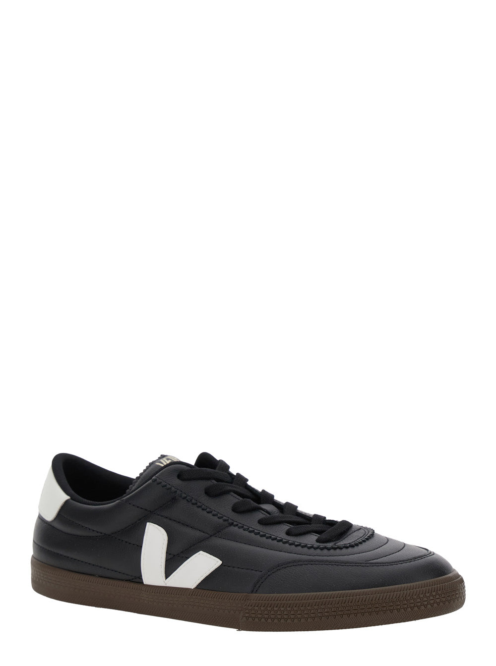 Panenka Black Sneaker With Logo On The Side And Contrasting Heel Leather Unisex