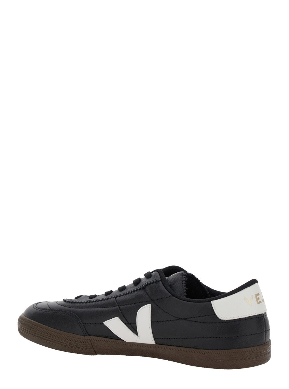 Panenka Black Sneaker With Logo On The Side And Contrasting Heel Leather Unisex