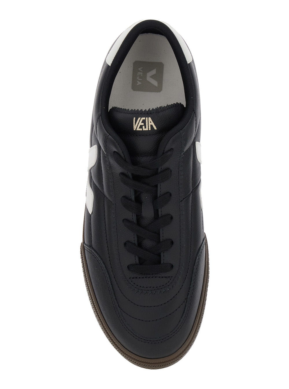 Panenka Black Sneaker With Logo On The Side And Contrasting Heel Leather Unisex