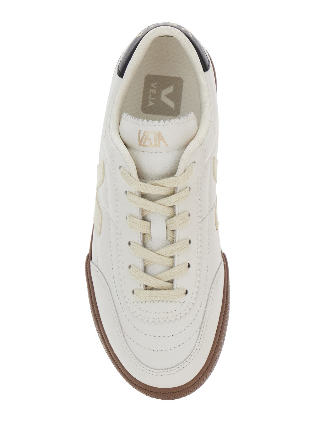Panenka White Low Top Sneakers with Logo Patch on the Side and Contrasting Heel Lettering in Leather Unisex