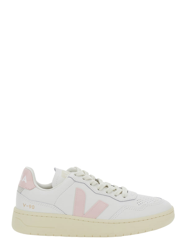 White Sneaker With Side Logo Leather Trainers