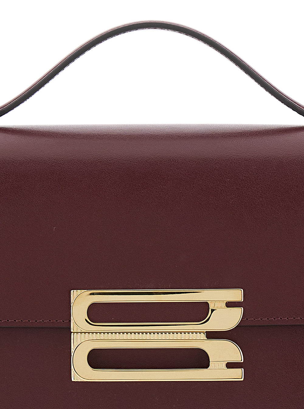 Dorian Bordeaux Shoulder Bag with Adjustable and Removable Strap Logo Plaque on the Front in Leather Woman Calf
