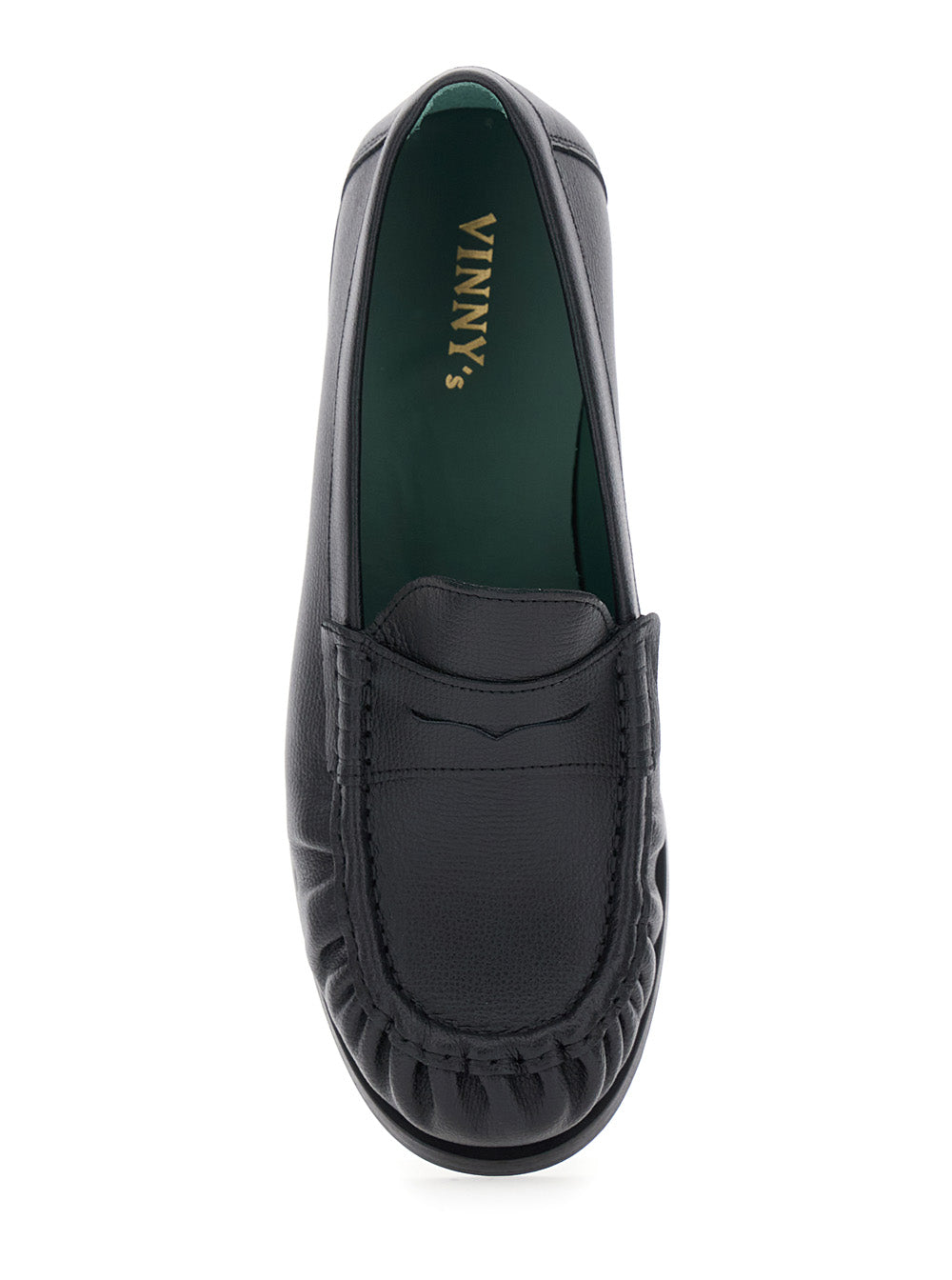 Ogee Black Loafers With Almond Toe Grained Leather Man