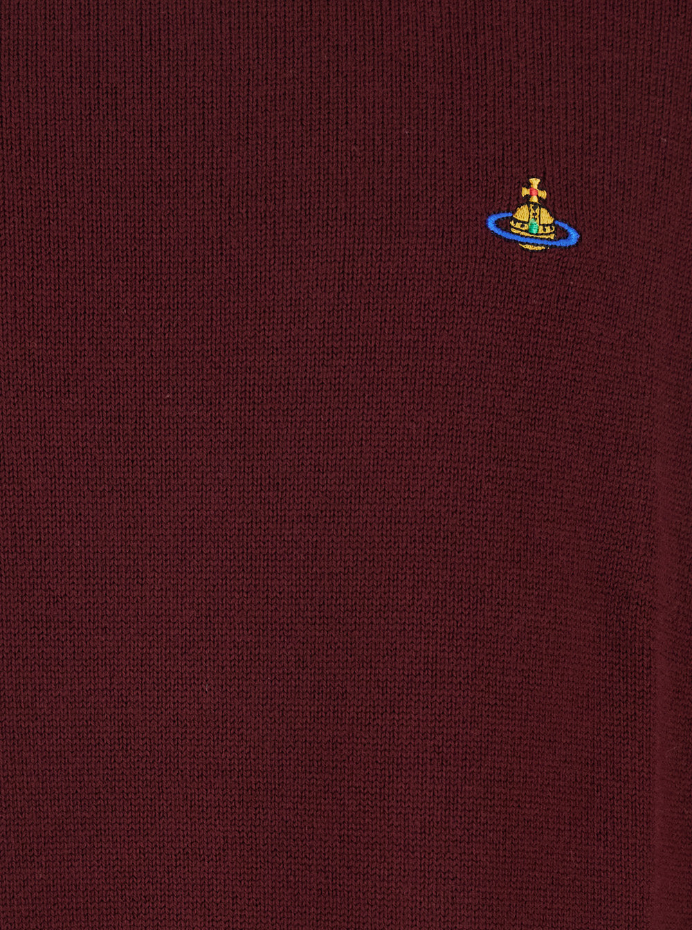 Bordeaux Turtleneck Sweater with Orb Logo Embroidered on the Front in Wool Blend Man Virgin Jersey