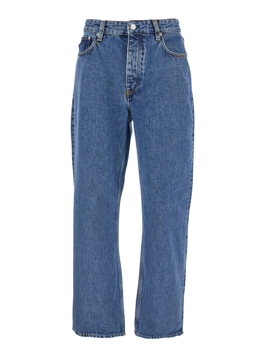 Blue Denim Jeans With Belt Loops Organic Cotton
