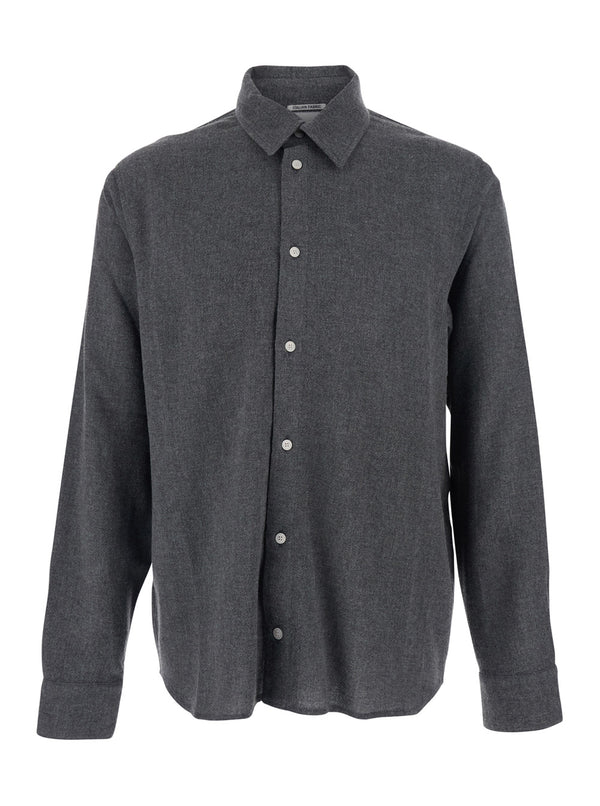 Adriel Grey Shirt With Classic Collar Viscose