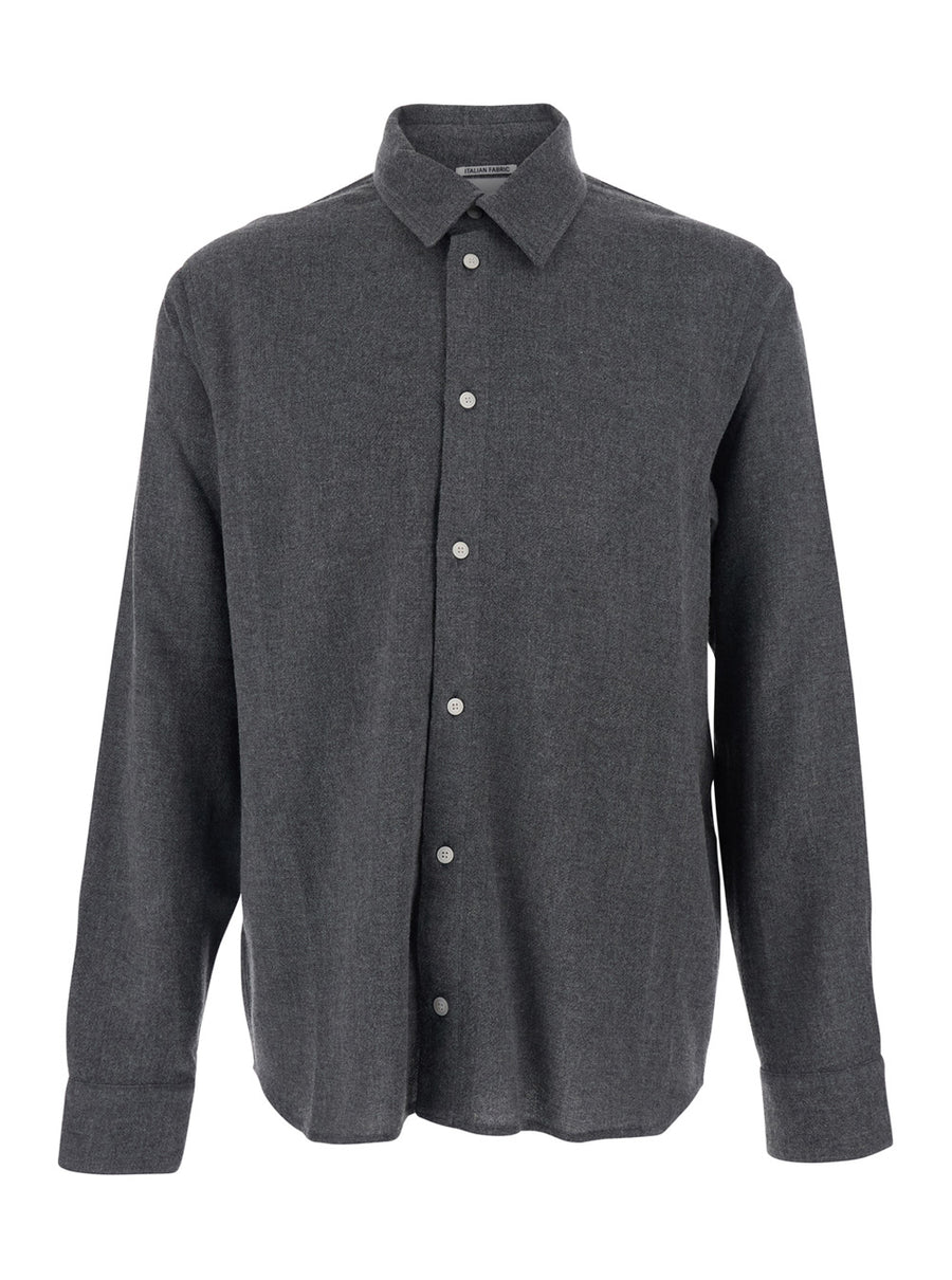 Adriel Grey Shirt With Classic Collar Viscose