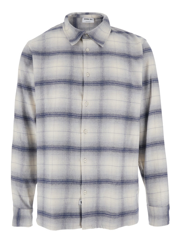 Grey Shirt With Classic Collar Cotton