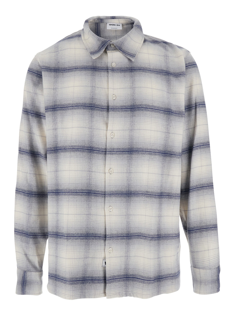 Grey Shirt With Classic Collar Cotton