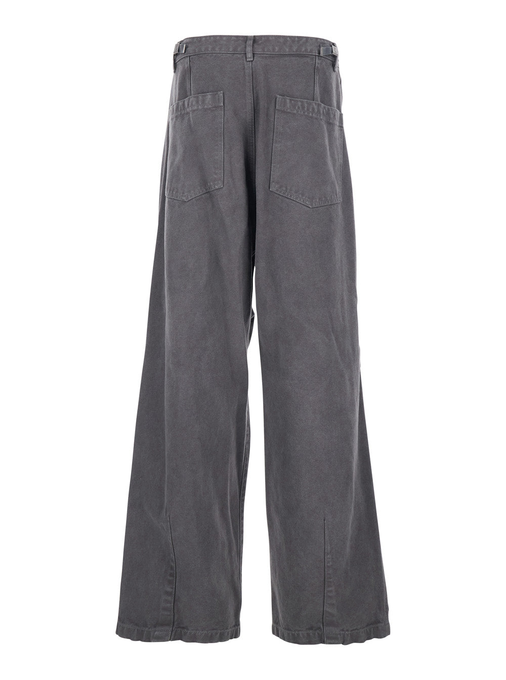 Grey Pants with Belt Loops in Cotton Man Trousers