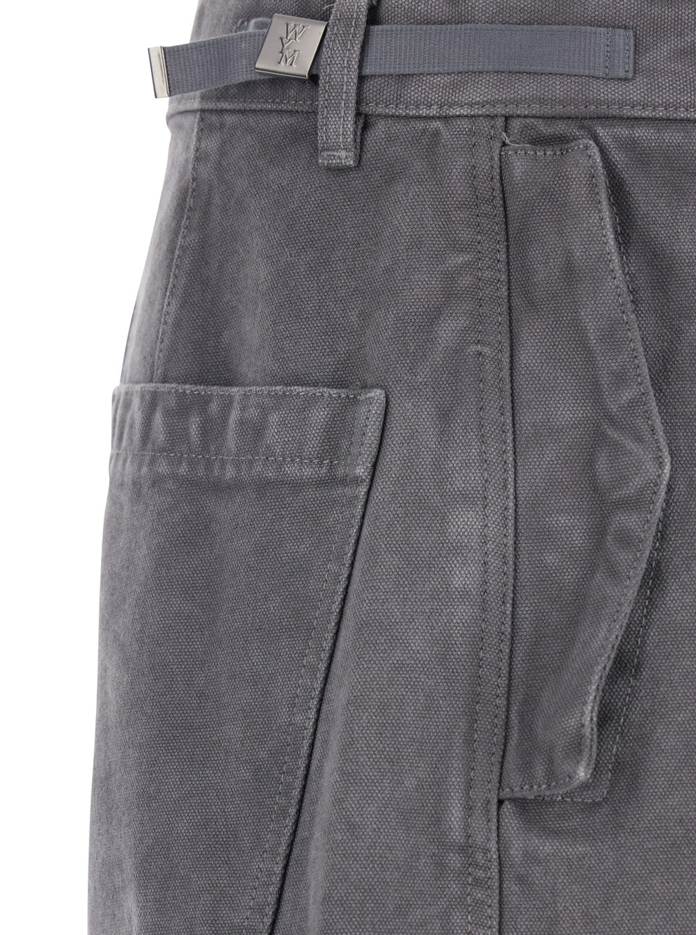 Grey Pants with Belt Loops in Cotton Man Trousers