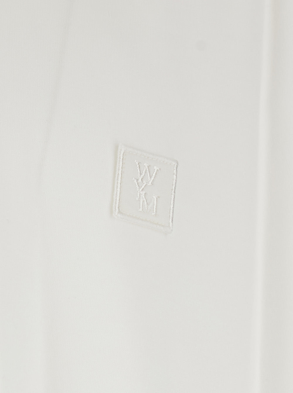 White Crewneck T-Shirt with Logo Patch on the Front and Floral Motif Rear in Cotton Man Tshirts Polo Shirts