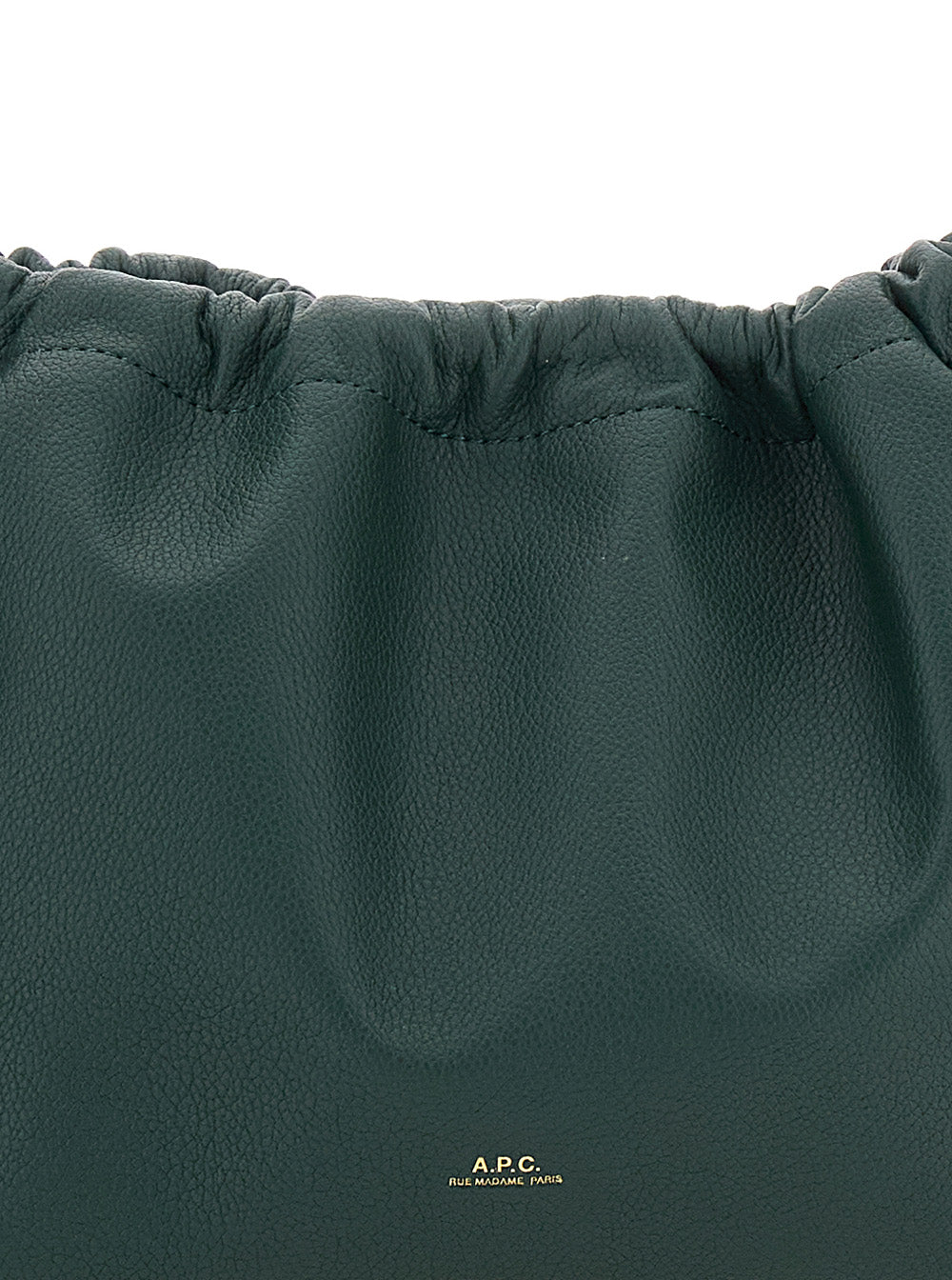 Ninon Green Crossbody Bag With Drawstring Closure And Embossed Logo Lettering On The Front Ecoleather Woman