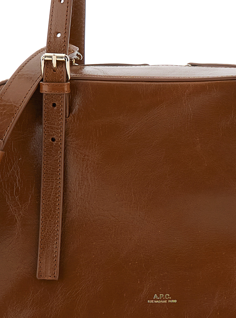 Virginie Brown Shoulder Bag With Removable Strap And Front Logo Leather Woman Calf