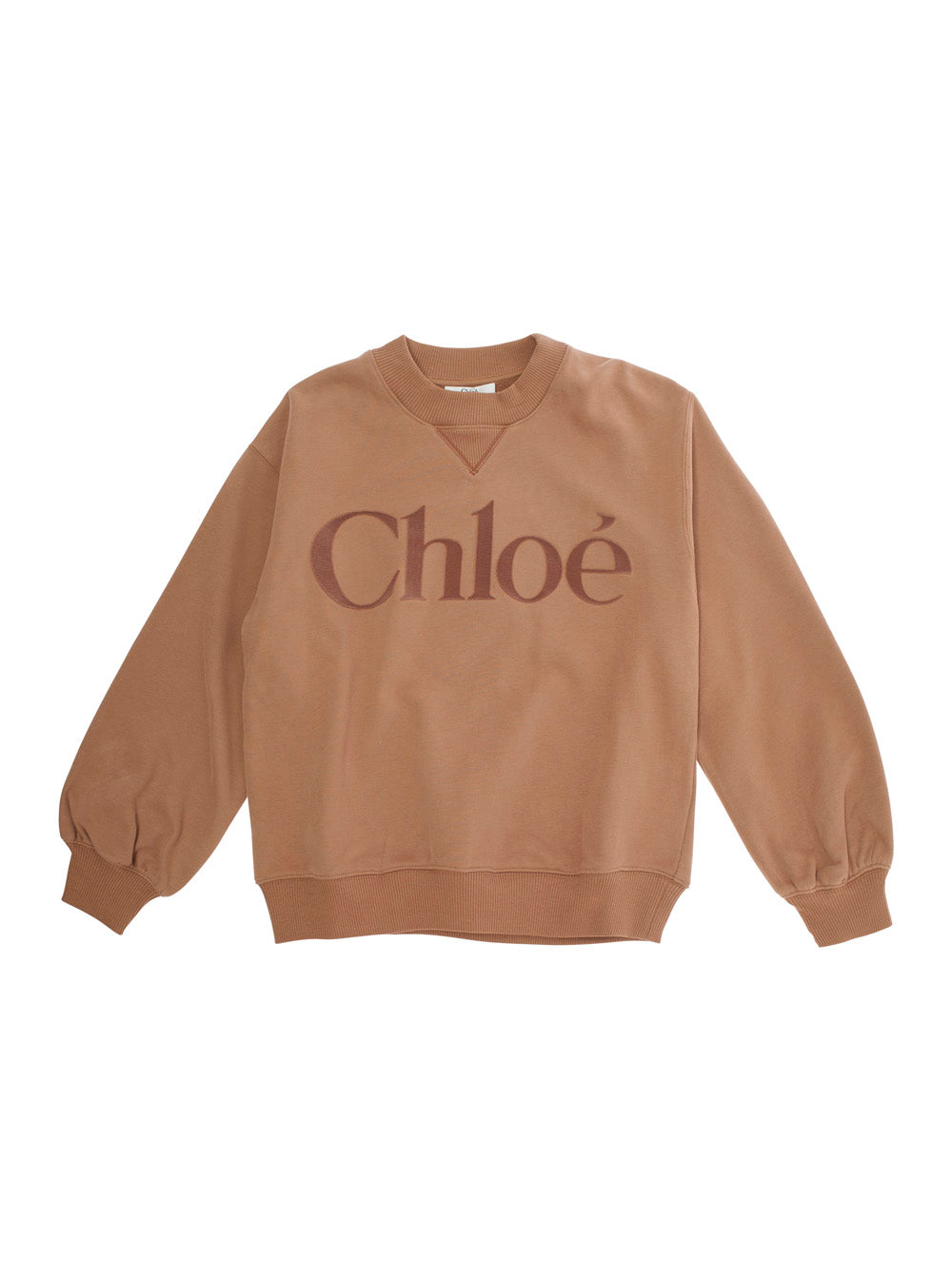 Beige Sweatshirt With Logo Lettering On The Front Cotton Girl Sweatshirts