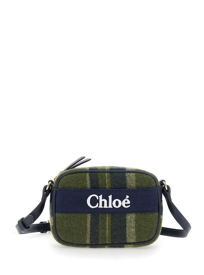 Multicolor Handbag With Logo Lettering On The Front And Striped Motif Fabric Girl Polyester Hand Bags