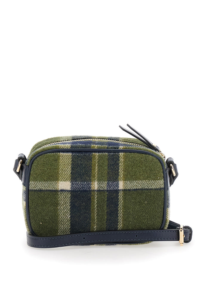 Multicolor Handbag With Logo Lettering On The Front And Striped Motif Fabric Girl Polyester Hand Bags