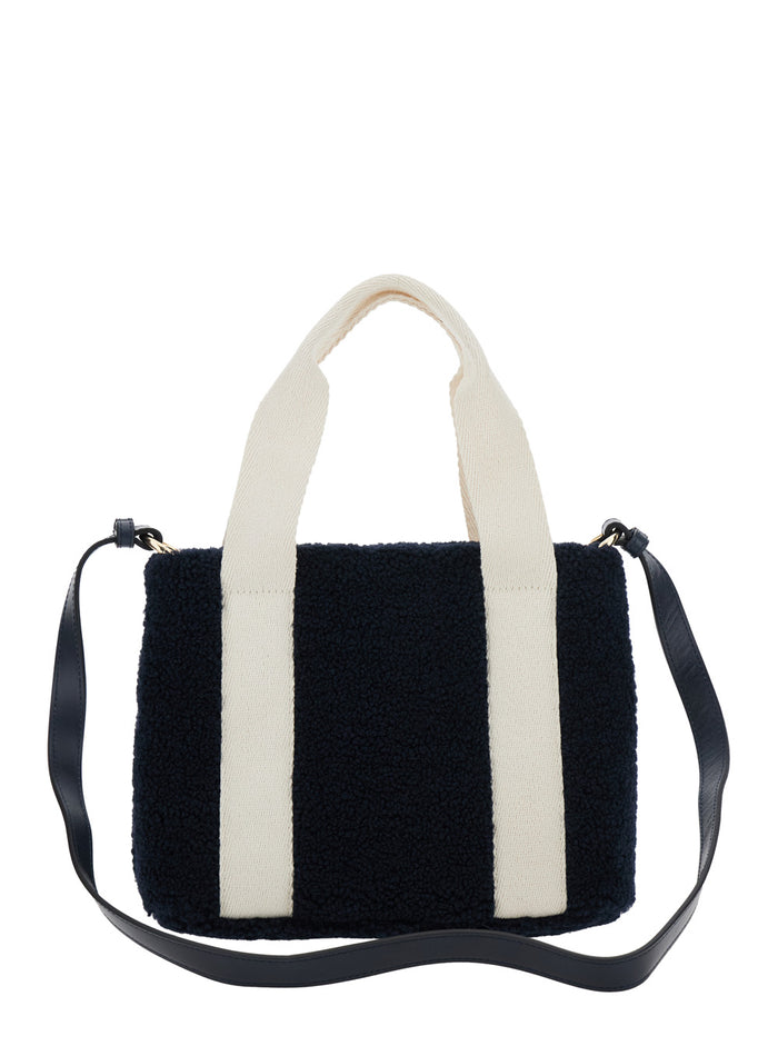 Blue Crossbody Bag With Removable Shoulder Strap And Logo Lettering On The Front Cotton Girl Blu Polyester