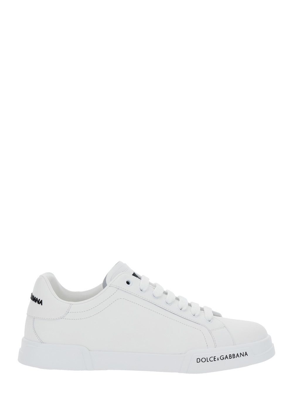 Portofino White Low Top Sneakers With Logo Patch On The Tongue And Lettering Side Leather Man Calf