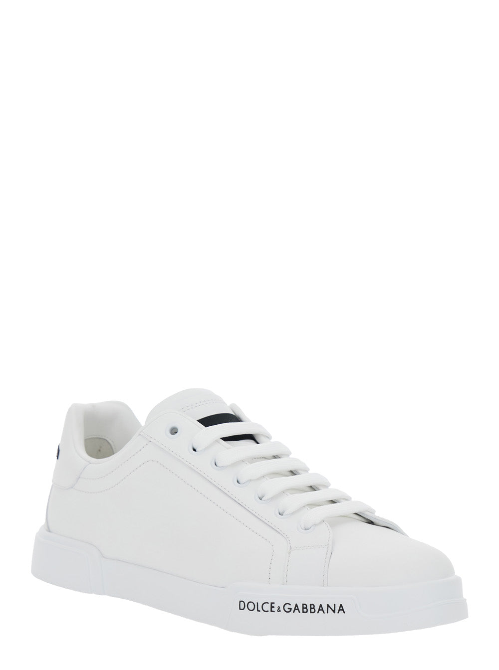 Portofino White Low Top Sneakers With Logo Patch On The Tongue And Lettering Side Leather Man Calf
