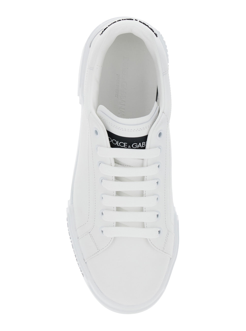 Portofino White Low Top Sneakers With Logo Patch On The Tongue And Lettering Side Leather Man Calf