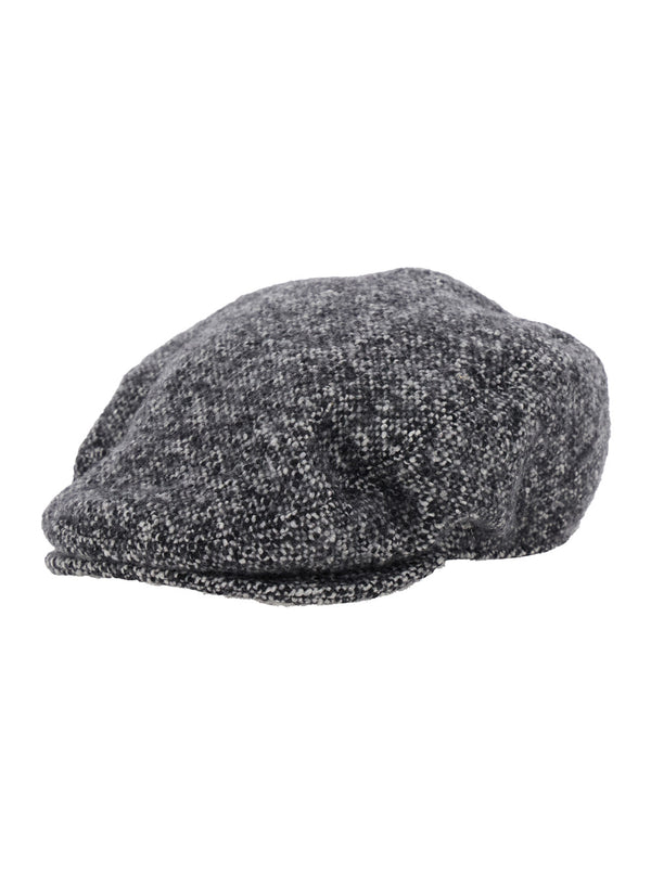 Grey Wool Blend Hat With Short Brim Polyamide