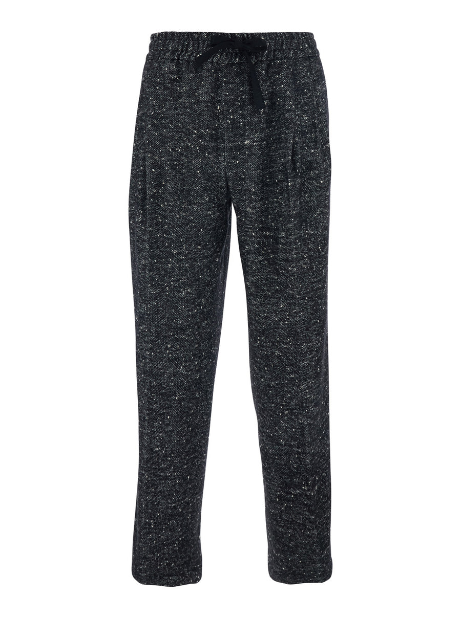 Dark Grey Trousers With Elasticated Waist Polyamide
