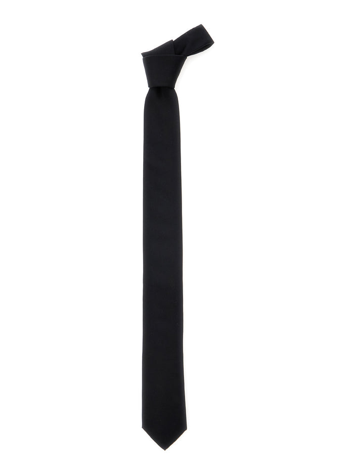 Black Tie with Single Loop on the Rear in Silk Man Papillon And Ties