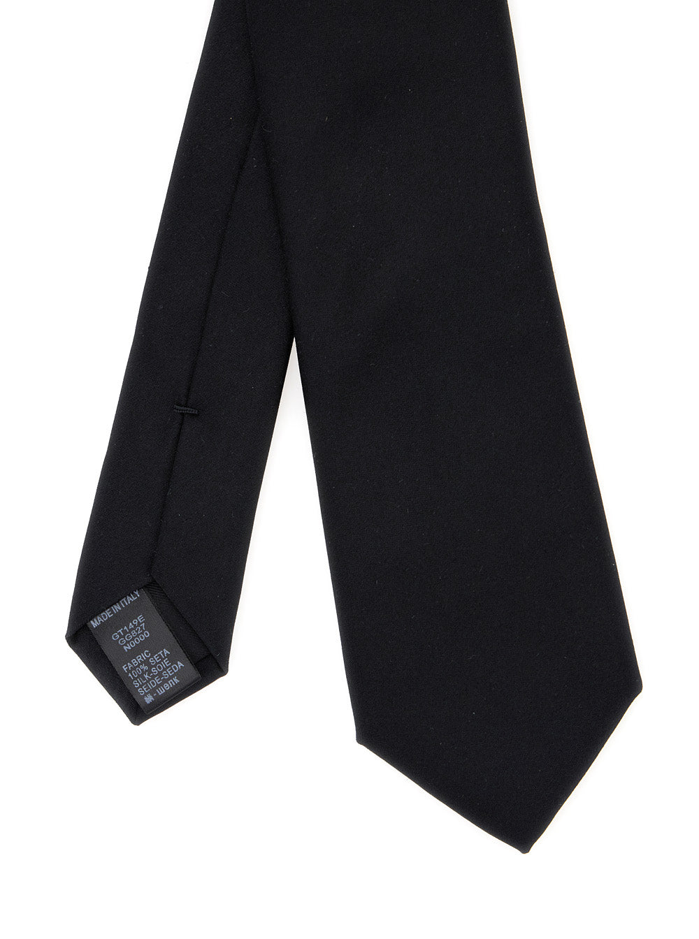 Black Tie with Single Loop on the Rear in Silk Man Papillon And Ties