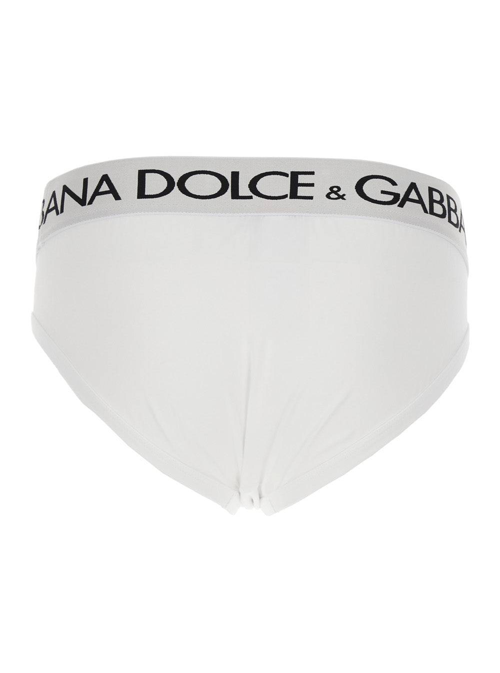 White Briefs with Elastic Waist and Logo Lettering in Cotton Man Underwear
