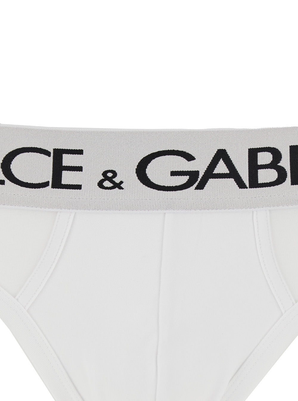 White Briefs with Elastic Waist and Logo Lettering in Cotton Man Underwear
