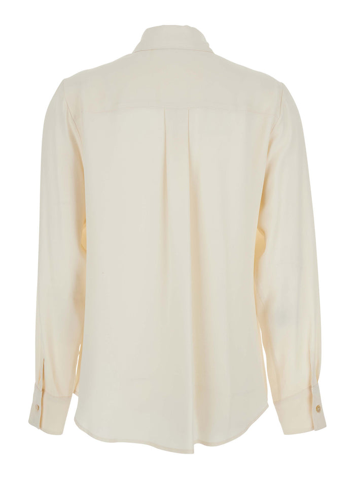 White Shirt With Classic Collar And Buttoned Cuffs Cotton Blend Woman Blouses