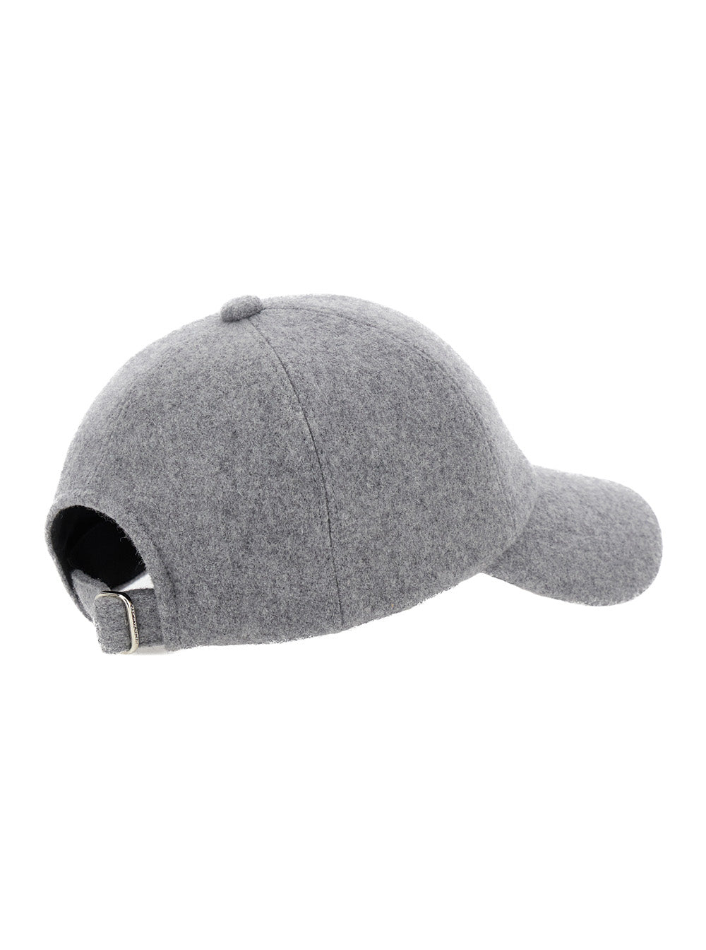 Grey Baseball Cap with Logo Embroidery on the Front in Wool Woman Hats And Gloves