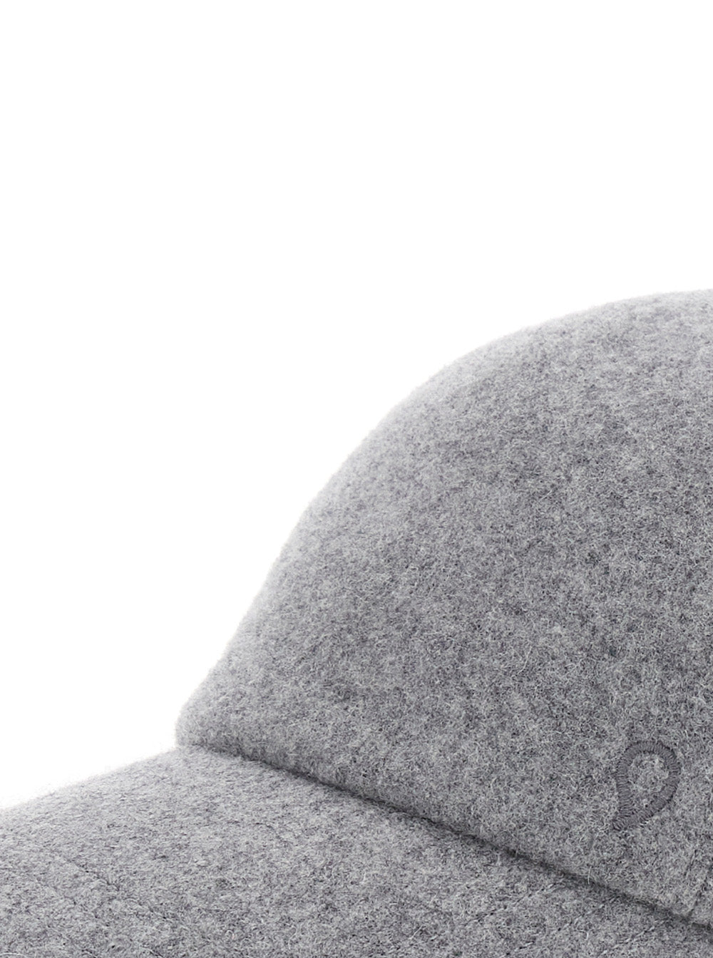 Grey Baseball Cap with Logo Embroidery on the Front in Wool Woman Hats And Gloves