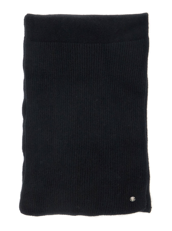 Black Cashmere Scarf With Logo Detail
